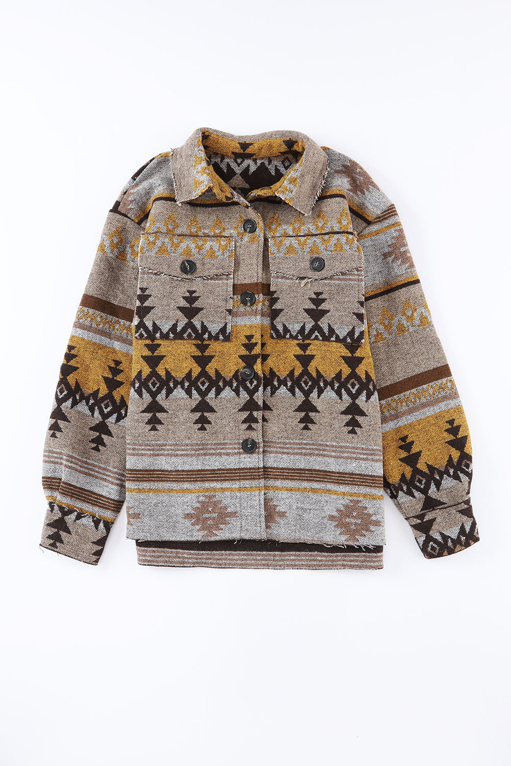 Brown Western Aztec Print Jacket