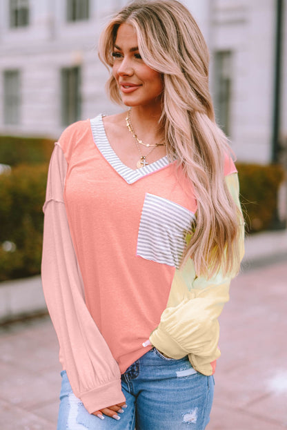 Color Block Long Sleeve Shirt