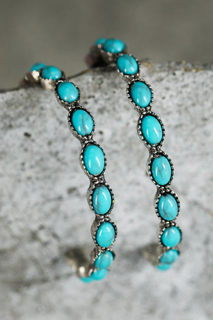 Sky Blue Retro C-shape Earrings