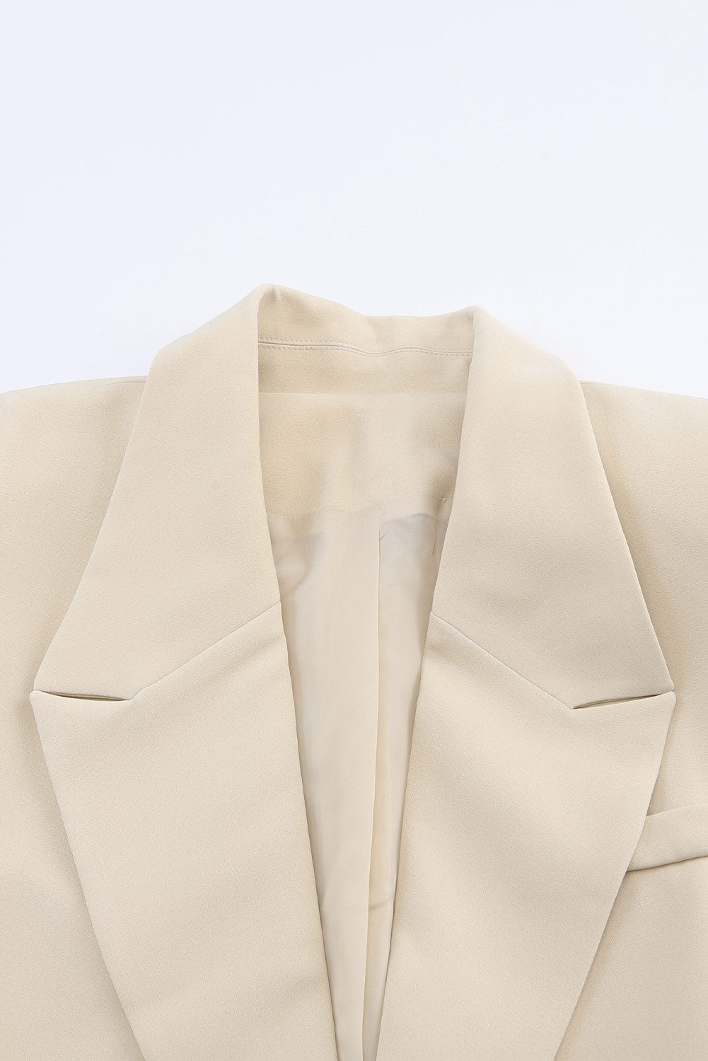 Apricot Single Button Pocketed Lapel Vest Blazer