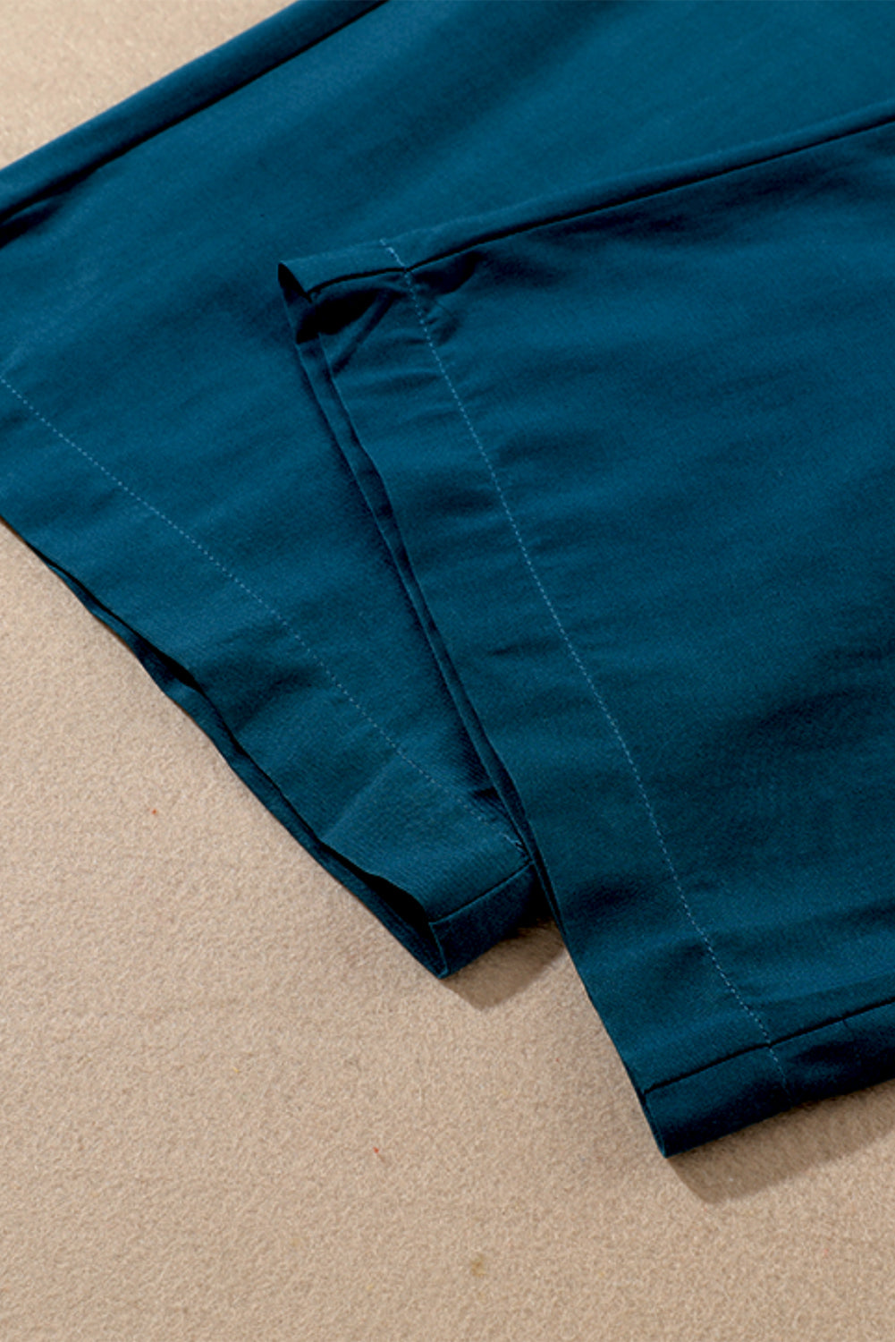 Blue Drawstring Elastic Waist Pants