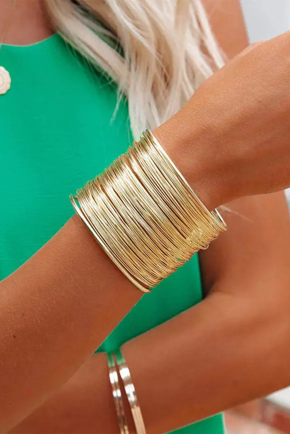 Gold Luxury Heavy Metal High Quality Open Wire Bracelet