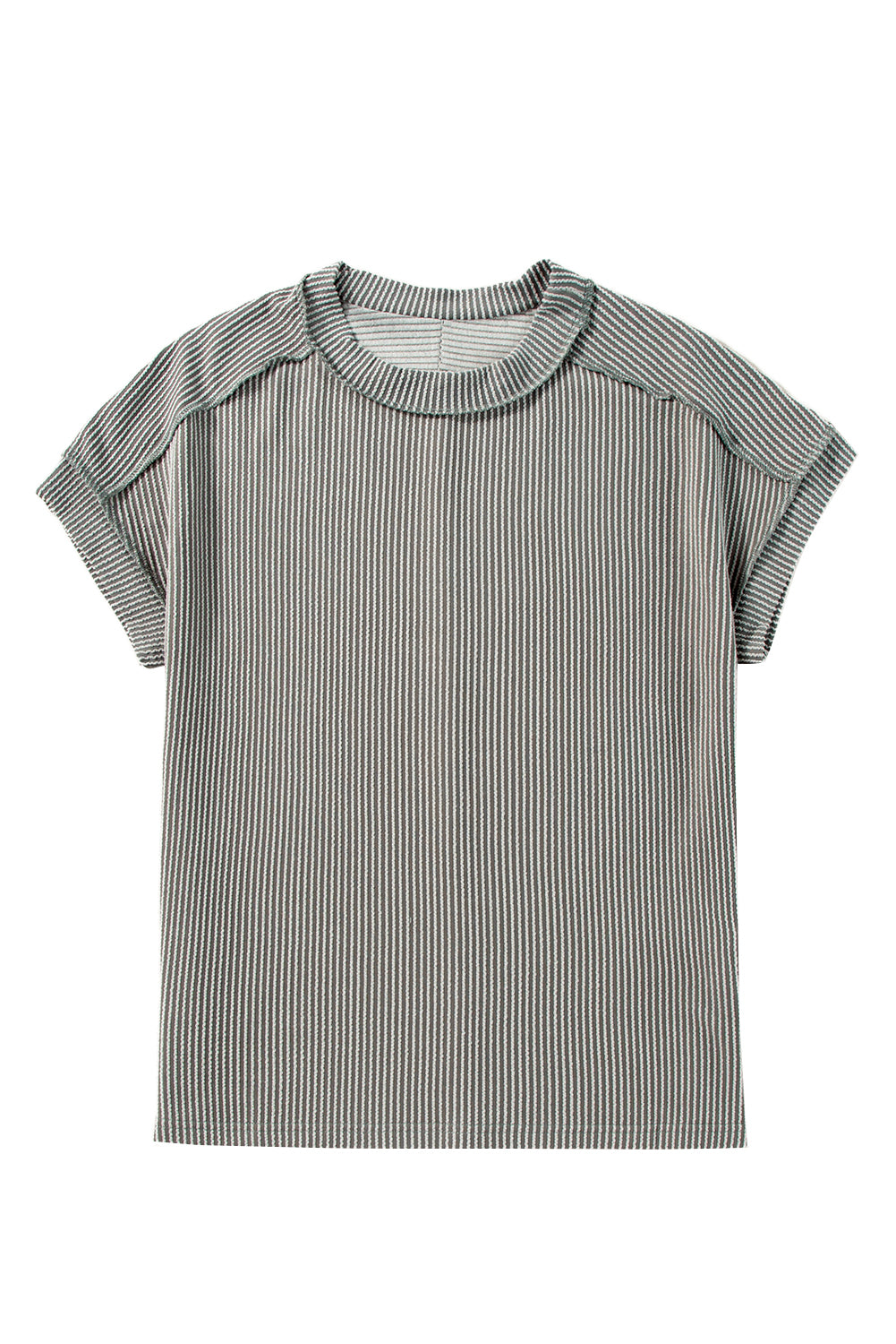 Medium Grey Textured Knit T-shirt