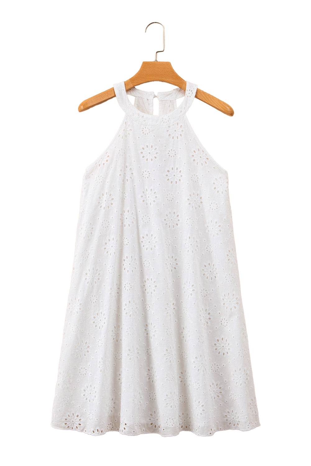 White Boho Halter Neck Dress