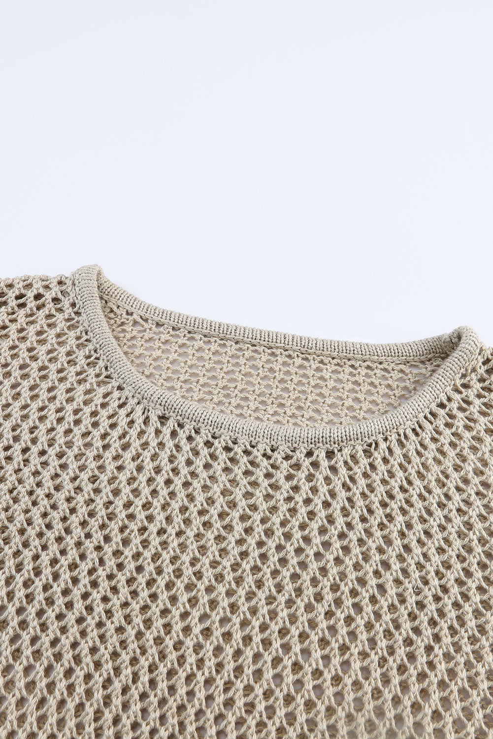 Khaki Hollow Knit Sleeve Top