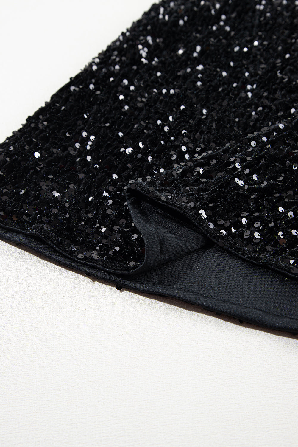 Black Sequin Bodycon Mini Skirt