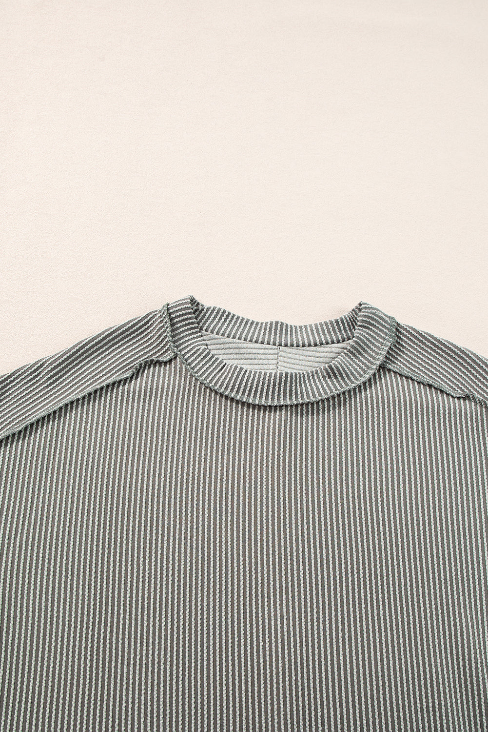 Medium Grey Textured Knit T-shirt