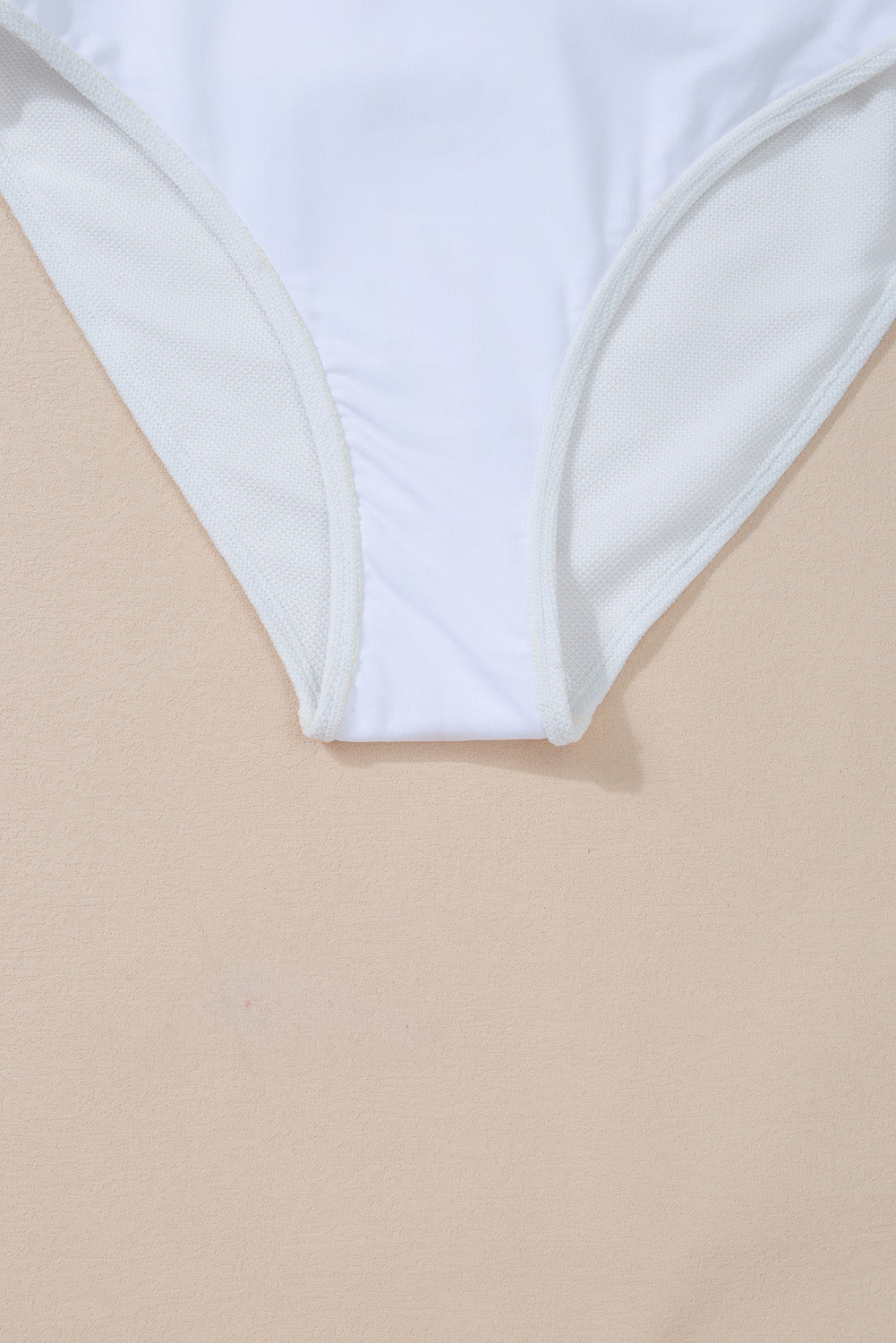 White Asymmetric Ruffle Tie Waist Swimsuit