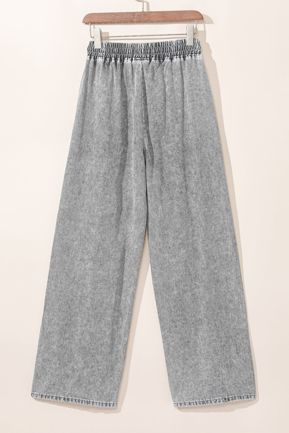 Medium Grey Drawstring Wide Leg Jeans