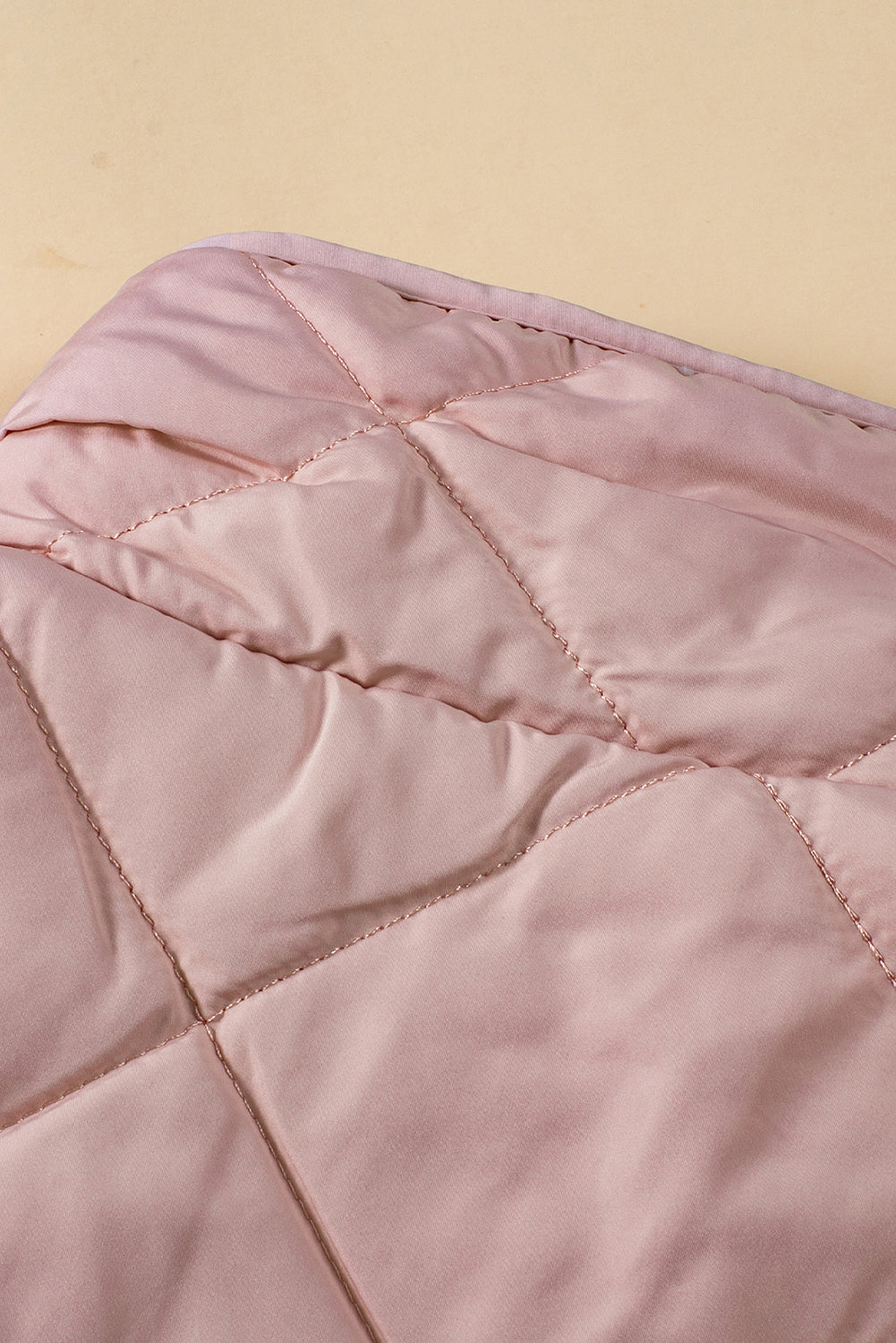 Pink Fleece Lined Quilted Vest Coats