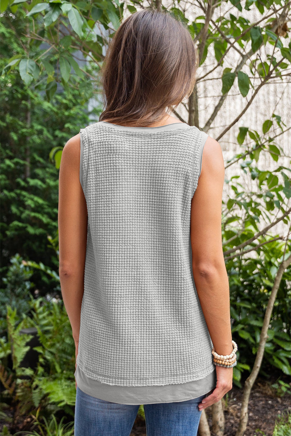 Philippine Gray Flowy Waffle Vest