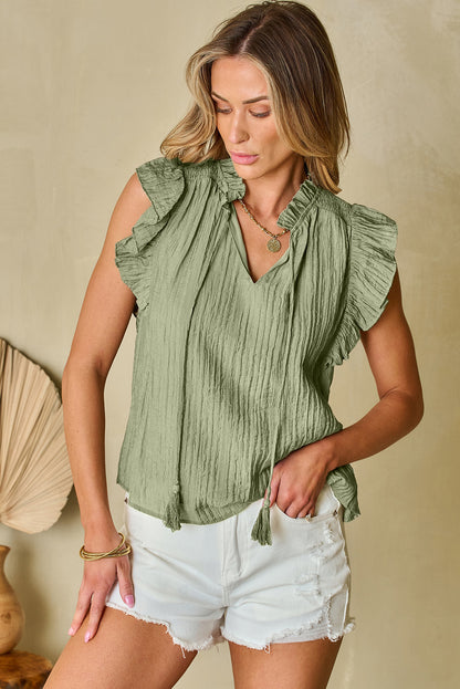 Meadow Mist Flutter Sleeve Blouse